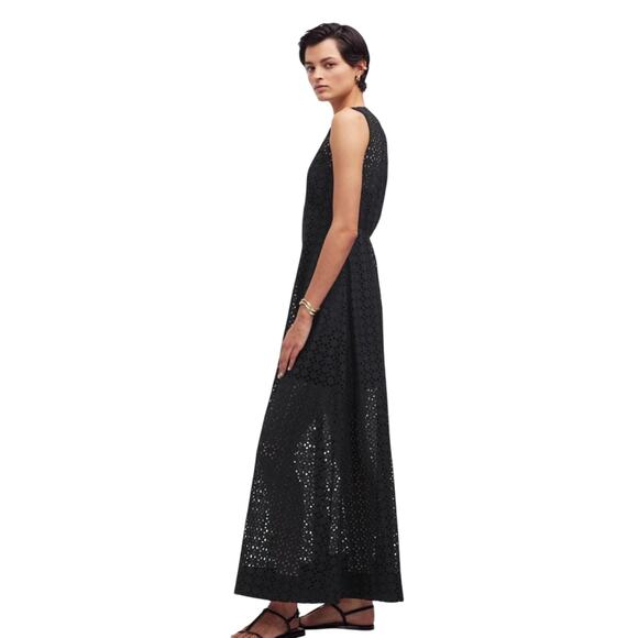 Madewell Eyelet V-Neck Maxi Dress Black Women’s Sizes 6 - Picture 13 of 15